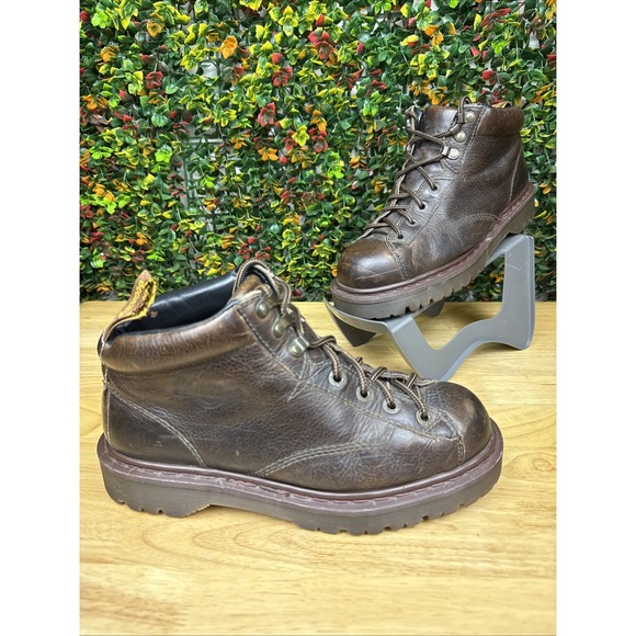 Dr Doc Martens 8287 England Ankle Boots Air Wair Work Brown Leather Mens 9 GUC - Picture 1 of 13